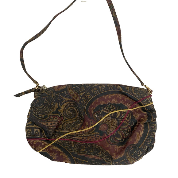 Vtg Carlo Fiori Patchwork Snakeskin Leather Crossbody Bag Italy Mobwife Retro - Picture 3 of 7